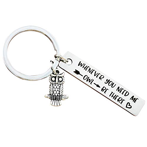 Hibetek Owl Lover Gift Keychain - Whenever You Need Me, Owl Be There