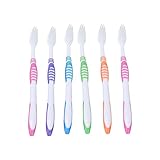 柔らかい毛の歯ブラシ6本セット 家庭用・旅行用・携帯用 歯石除去・着色汚れ除去 口腔洗浄歯ブラシ
