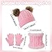 Yolyoo 3 Pack Fashion Winter Beanie Hat Scarf Gloves Set for Kids,Knit Pompom Toddler Hats Neck Warmer Gloves for Girls Boys