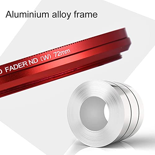 Moniss Filtro variável ND Fader fino de 72 mm de densidade neutra ND2 a ND400 vermelho compatível co