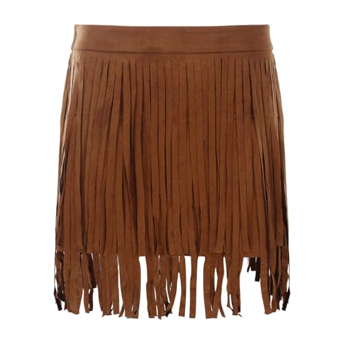 Falda con flecos elegante y casual estilo básico versátil para mujer 2