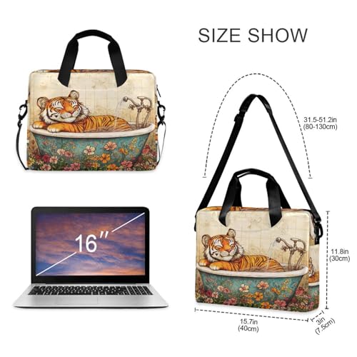 Funda para portátiles 15.6 pulg. con asa y correa amarilla miniatura 5