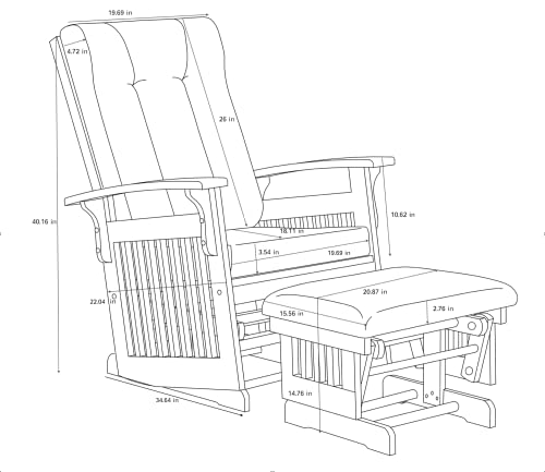 Wlvos Anti-Pinching Glider Chair For Nursery, Wood Glider Rocker With Ottoman Set, Nursery Rocking Chair For Living Rooms, Bedrooms Nursing (Cherry) #TOP1