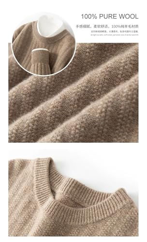 Men's Winter Round Neck Thickened Wool Loose Textured Knitted Pullover Sweater2