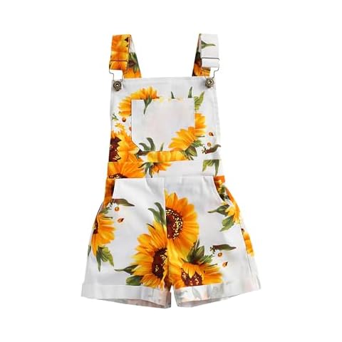 Edhomenn Kids Sunflower Print Suspender Shorts Cover