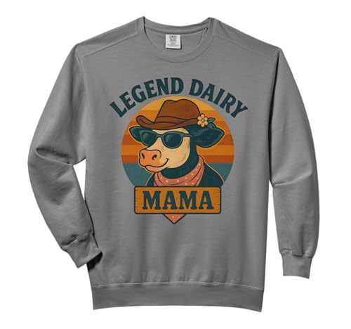 Legend Dairy Mama Funny Cattle Farmer Mom Cow 70s Southern Comfort Colors Adult Sweatshirt