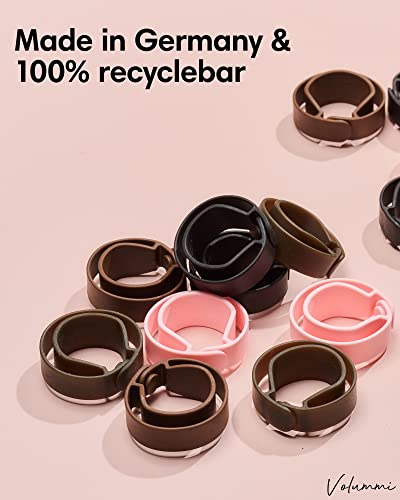 Foto von Volummi Metallic Haargummi | 2er Set I Innovatives Design für mehr Volumen | Starker Halt & sanftes Tragegefühl | Schont Haare | Made in Germany (Sandy Gold, S)