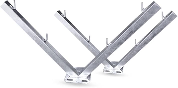 exproyzk Razor Wire Bracket Extend-an-arm Barbed Wire/Barbwire Arm Extensions, Galvanized V Bracket Roll Concertina Garden Fence Wire Bracket - Set of 2