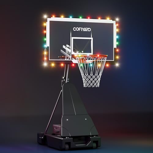Cofiyard LED Light Basketball Hoop With Extra Sandbag