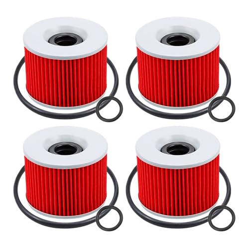 Filtro de aceite para moto CB350 y CB550 Nighthawk, pack de 4 unidades en color rojo