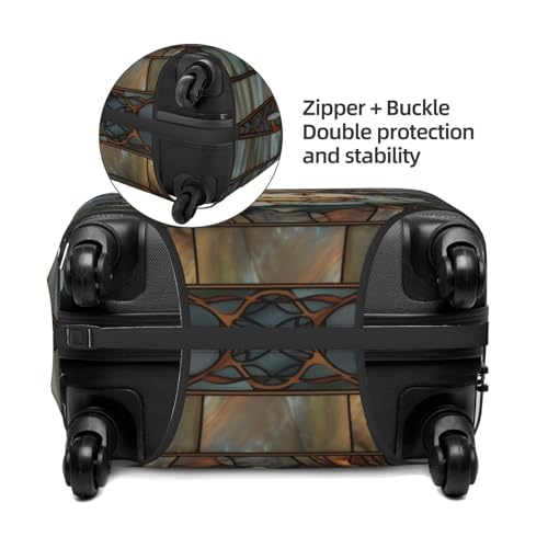Witch Hat Ghost Pumpkin Stained Glass Elastic Travel Luggage Covers Dustproof Scratch-Resistant Suitcase Protector Fit 22-24 Inch2