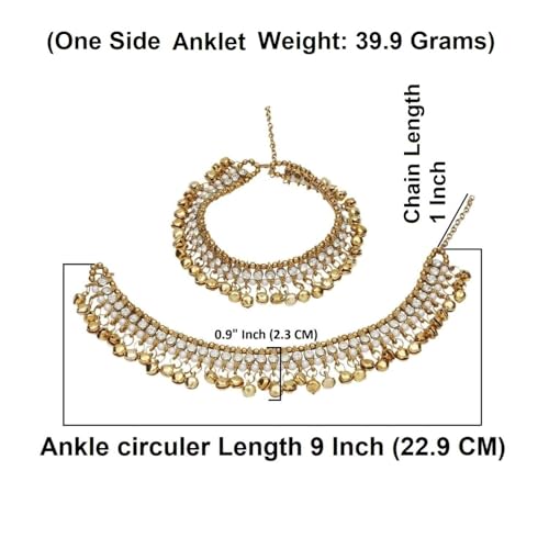 Image of Efulgenz Indian Anklets Bridal Payal Ghungroo Jhanjara Bells Ankle Bracelet