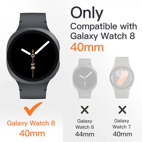 Image of JETech Cover Case with Screen Protector for Samsung Galaxy Watch 8 40mm, Overall Protective Cover, Built-in Tempered Glass Film High Sensitivity, 2 Pack (Black)