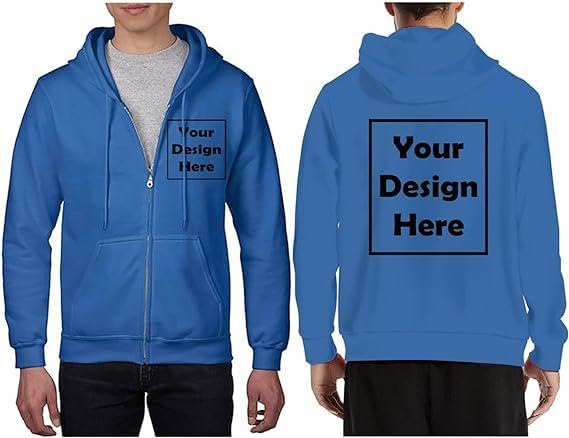 Custom Hoodies For Men Women, Personalized Sweatshirts Customized Full Zip Up Hoodie Design Your Own with Photo Text