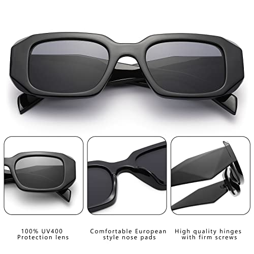 COASION Retro 90s Rectangle Sunglasses for Women Fashion Sun Glasses Vintage Small Square Frame UV400 Protection Eyewear4