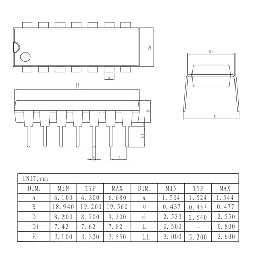 Image of LM324N LM324 Quad Om-Amp DIP-14 Quadruple Operational Amplifier 14-Pin IC(Pack of 30pcs)