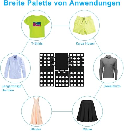 Heanvmyss Doblador Ropa Plegable,Doblador de Organizador Armario,Tablero para Doblar Camisas,Tableros para Carpetas de Ropa para Adultos Niños(67×57 cm,Negro)