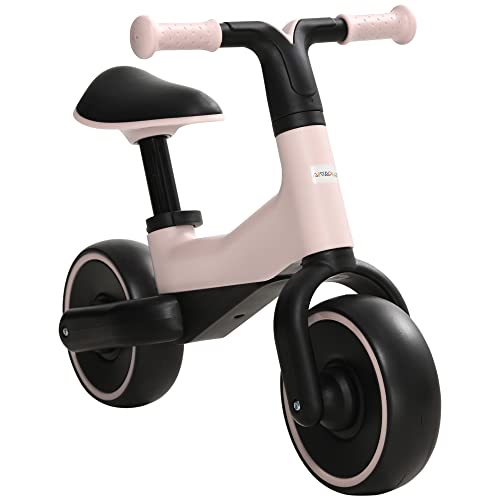 AIYAPLAY Bicicleta sin Pedales para Niños de +18 Meses Triciclo Infantil para Bebé con Sillín Ajustable en 30 36,5 cm Ruedas de Ø19 cm Carga 25 kg 66,5x34x46,5 cm Rosa