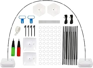 MUAEEOK Balloon Arch Stand with Base, 10ft Wide Adjustable Ballon Arch Holder Kit with Water Fillable Base Balloon Pump Knotter Glue Ground Nails for Wedding Birthday Party Decorations