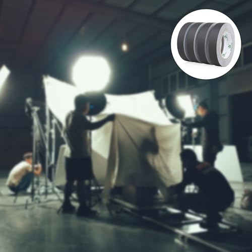 Image of BOMEI PACK Black Gaffer Tape, Matte Non-Reflective,4 Pack 1inch x 30yds No Residue Hand Tear Self-Adhesive Gaffer Tape for Labeling, Photography, Painters