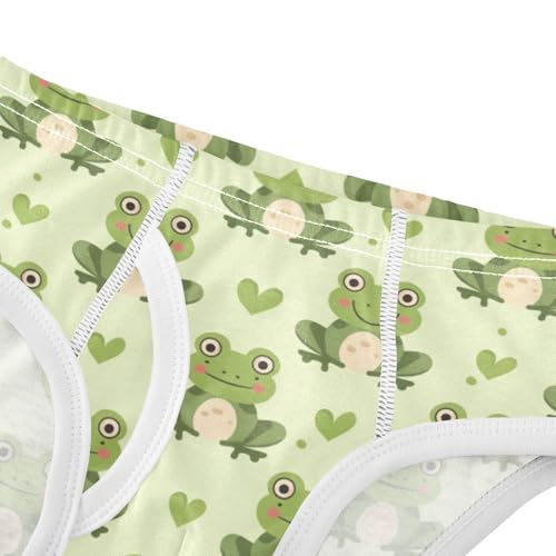 Green Frog and Love Heart Boys' Underwear 100% Cotton Boys' Briefs Soft Toddler Underwear4