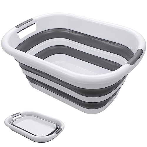 Tina Plegable, Lavabo Portátil, Tina de Plástico Que Ahorra Espacio, Cubeta Plegable de Silicón, Cubeta de Plástico Plegable, Cubeta Desplegable