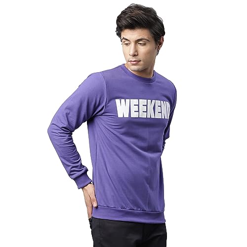 Image of Rigo Fleece Printed Round Neck Sweatshirt for Men | Full Sleeves Sweatshirt for Men | Casual Wear & Stylish Sweatshirts for Men
