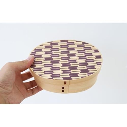 紀州漆器 曲げわっぱ まげわっぱ 弁当箱 矢羽柄 パープル 紫 [YS100]