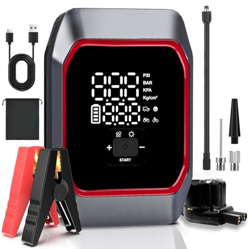 Jump Starter with Air Compressor 2500A Portable Car Jump Starter 8.5 gas/8.0L diesel