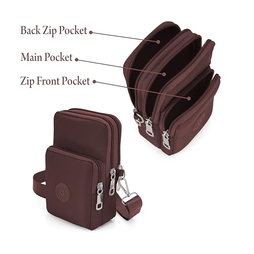 Image of JI Crossbody Phone Bag for Women Mini Wallet Bags with Adjustable Shoulder Strap Wallet Clutch Bag for Girls Zipper Phone Pouch Handbag