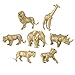 NUOBESTY 1 Ensemble/ 7 Pièces Safari Zoo Animal Figurines Jouets Gâteau Toppers Or Mini en Plastique Animaux De La Jungle Jouets Ensemble Réaliste Animaux Chiffres Ensemble De Jeu