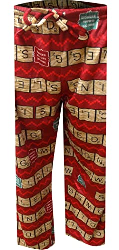 Underboss Mens Scrabble Board Winter Words Silky Fleece Lounge Pants