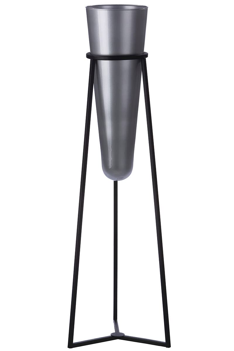 GILDE Vase, Glass Metal, Höhe 82 cm