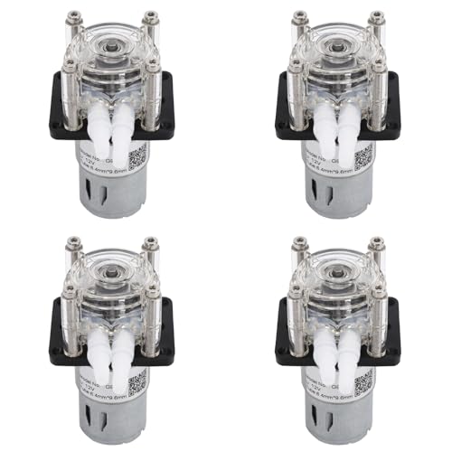 4Pcs Peristaltic Pumps with 304 Stainless Steel Roller Stand Card Slot Design Large Flows Peristaltic Metering Pumps 500mL / min