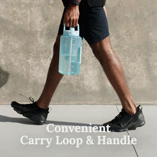 Image of ZULU Goals 128oz BPA-Free Gallon Water Jug with Time Markers, Gray