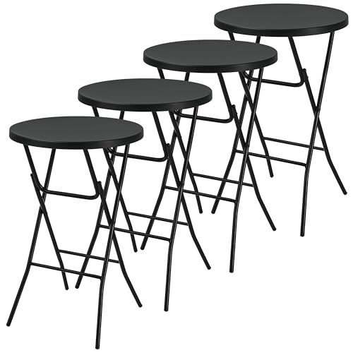 Brixy 4x stabile schwarze Stehtische - Partytisch - Robust und witterungsbeständig - klappbar - 80cm x 110cm - Party