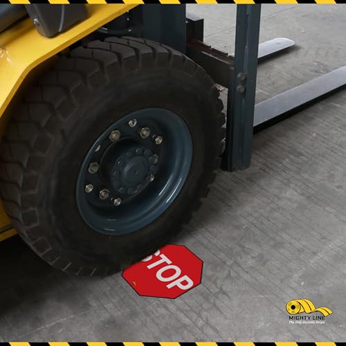 Mighty Line STP12 Stop Floor Sign Sticker For Safety, Warning, Heavy-Duty, Peel And Stick, Adhesive, Industrial Quality thumb #4