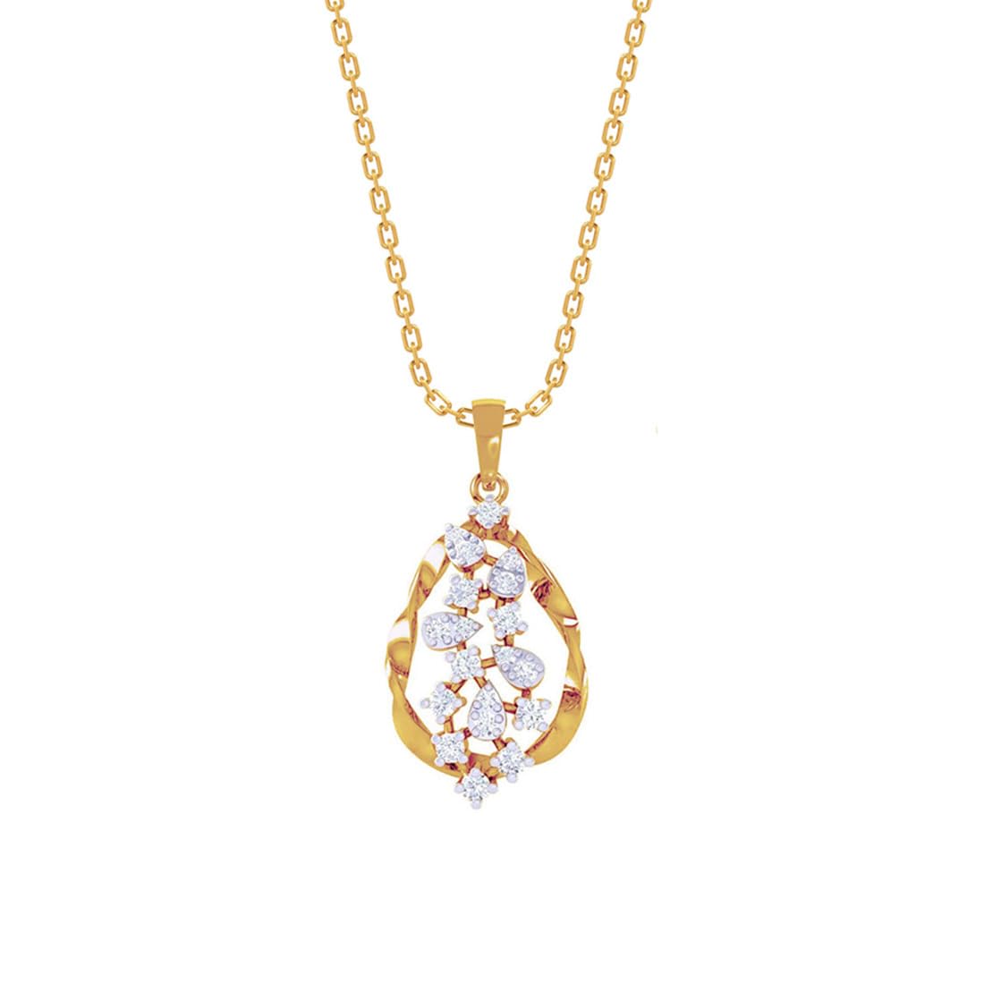 925 Sterling Silver Petra Pendant Earring Chain Jewellery Set | Gold Rhodium Plated, Swiss Zirconia | Gift for Women & Girls-image-47