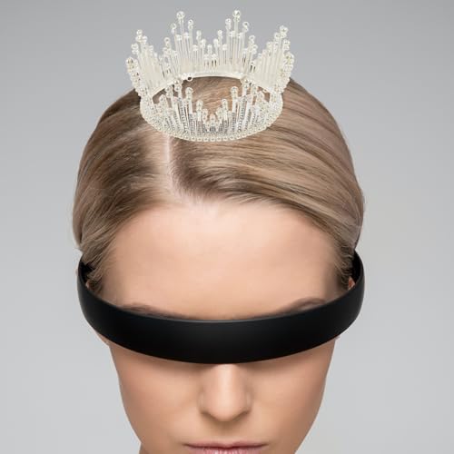 Tocado de perlas para novia plata con acabado elegante y chic 5