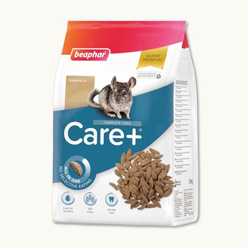 BEAPHAR – CARE+ – Alimentation Super Premium extrudée pour chinchilla – 20% de fibres – Faible valeur énergétique & matières grasses –Sans...