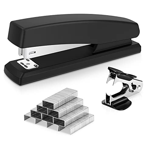 Deli Stapler, Desktop Stapler, Office Stapler, 25 Sheet Capacity, Includes 1000 Staples And Staple Remover, Black #TOP24