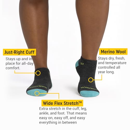 Wide Open No Show Merino Wool Socks for Women - Everyday Ankle Socks for Wide Feet2