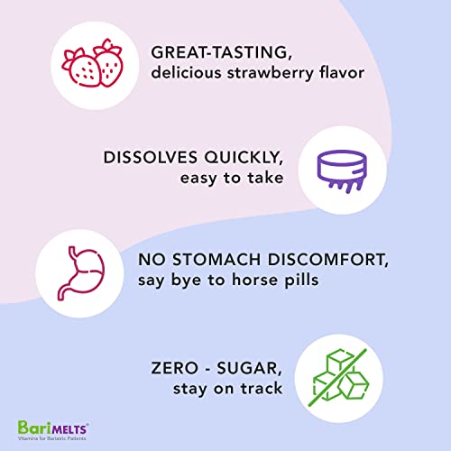 Barimelts Adek, Dissolvable Bariatric Vitamins, Natural Strawberry Flavor, 60 Fast Melting Tablets #TOP2