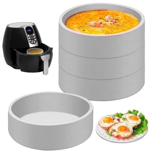 Molde de huevo para freidora de aire, 4 piezas de 4 pulgadas para microondas, moldes de silicona resistentes al frío y al calor para sándwiches de desayuno, congelador y freidora de aire, apto para