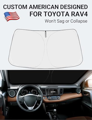 Image of Proadsy 2026 Upgrade Front Windshield Sun Shade Foldable Sunshade Protector Custom Fit 2013-2018 RAV4 SUV Crossover LE XLE Premium Limited XSE Hybrid Adventure Accessories