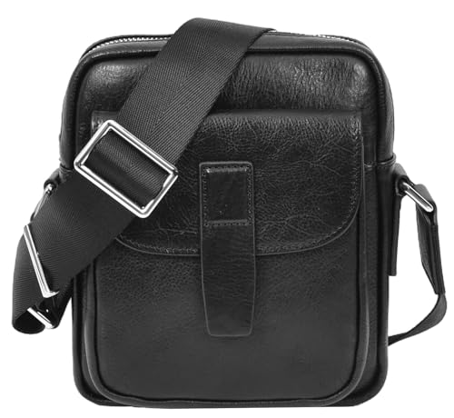 Sac à bandoulière en cuir véritable homme finition luxe