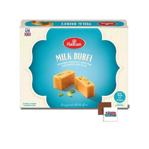 Haldiram Indian Sweets 300g Popular Indian Sweets For Every Occasions Rich Flavour/Dessert/Sweet Gifts/Festival/Celebrations Boxed Treatz (300g Milk Burfi)