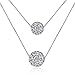 KOREA-JIAEN Shambhala Earrings S925 Sterling Silver 88 Swiss Cubic Zirconia Double Sided Fully-jewelled Bead Earrings (Ball Necklace)