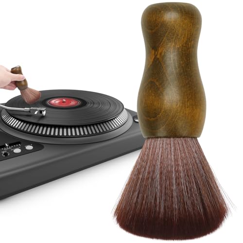 Vinyl Record Cleaner Brush with Wooden Handle