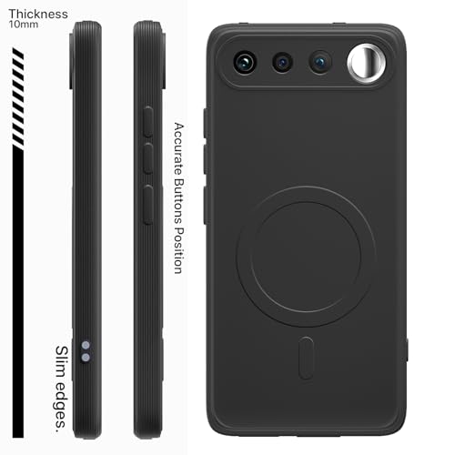 Image of Pikkme Back Cover for Realme 16 5G Soft Matte Silicone Mag-Safe Design (Mag-Safe Not Support) Camera Protection | Slim Fit Bumper Cover (Black)